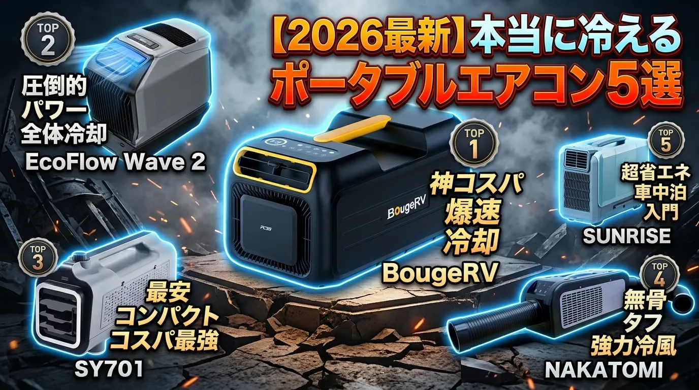 【2026年最新】車中泊 ポタ電 エアコン おすすめランキングTOP5！もう失敗しない選び方